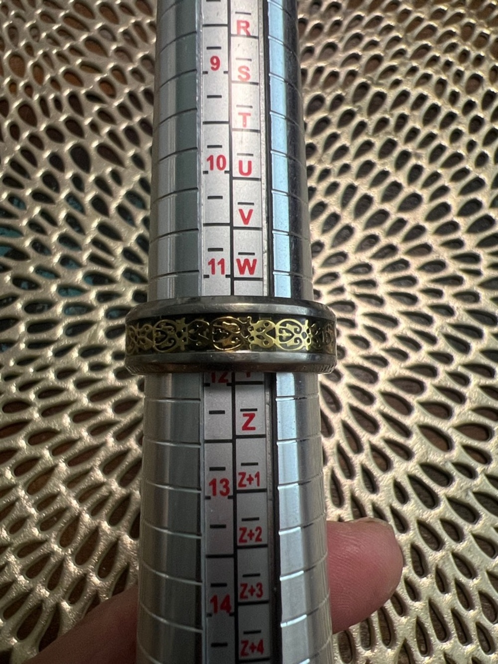 Intricate Two-Tone Filigree Band Ring - Black and Gold.   Men’s ring